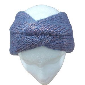 Hand knit one of A kind twisted headband adult size pink-Purple